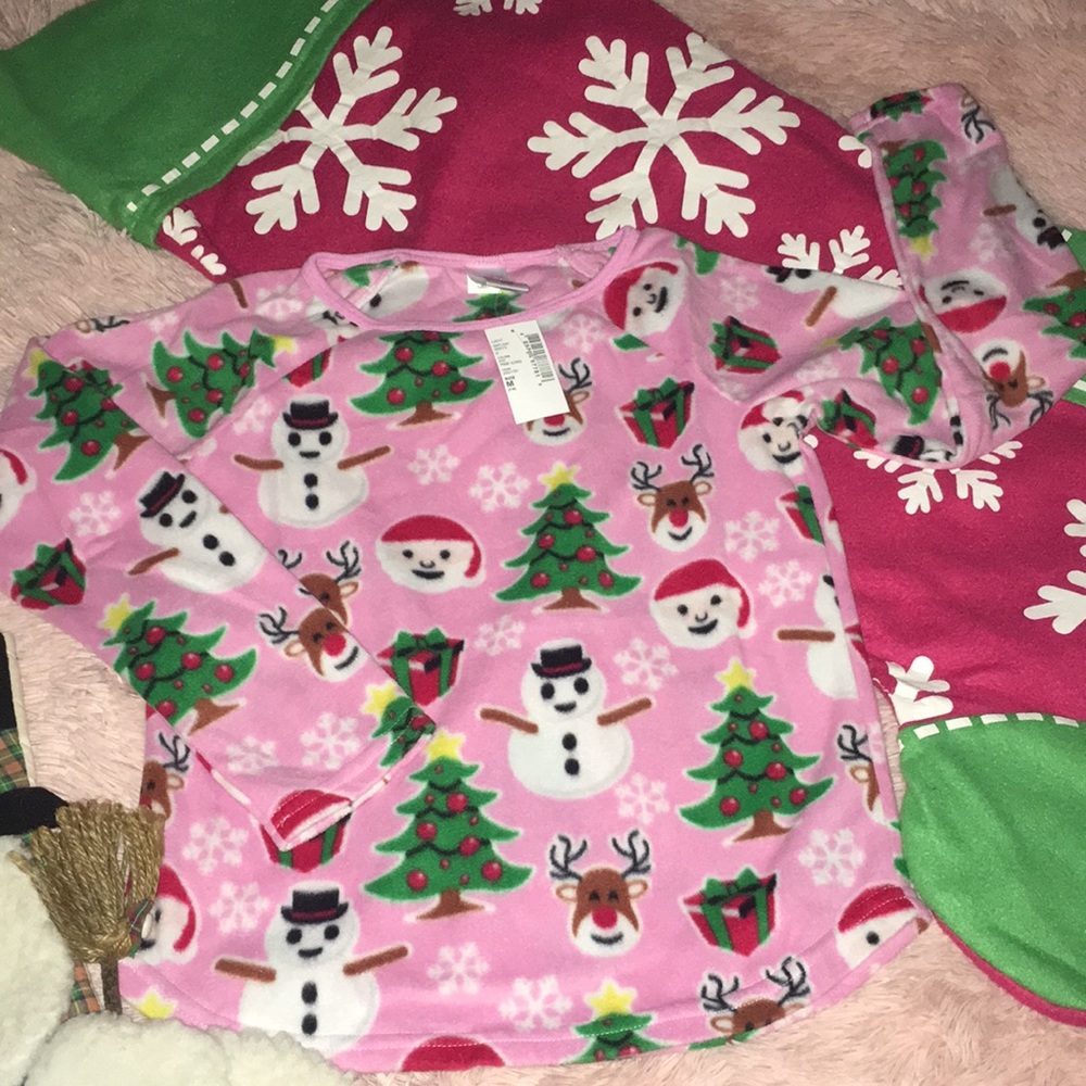 NWT Children’s Place Two Piece Girl's Christmas Holiday Print Fleece Pajamas - Picture 9 of 9
